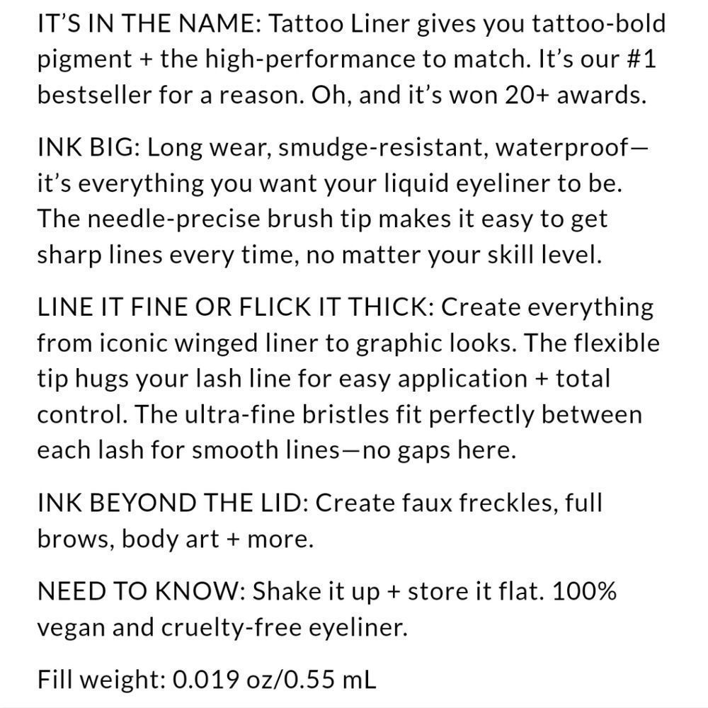 KVD Vegan Waterproof tattoo liquid liner in Trooper Black - Picture 4 of 9